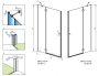 Radaway Torrenta DWJ balos zuhanyajtó 90x195 átlátszó üveg, króm profil 1319000101