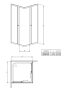 Radaway Projecta C szögletes zuhanykabin 90x90x185 cm fabrik üveg, króm profilszín 34250-01-06M