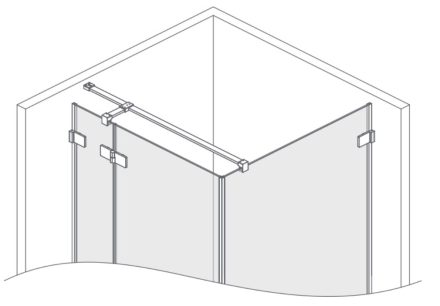 Radaway keresztmerevítő szett 6 mm-es üveghez, króm 6KWK1