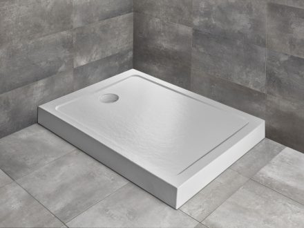 Radaway Doros Stone F akril zuhanytálca előlappal 140x100 cm ajándék szifonnal, fehér SDRFP1410-05-04S