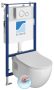 Sapho Brilla Rimless fali WC beépíthető tartállyal nyomógombbal és soft close ülőkével, fehér 100614-SET5
