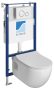 Sapho Brilla Rimless fali WC beépíthető tartállyal nyomógombbal és soft close ülőkével, fehér 100614-SET5