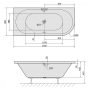 Polysan Viva balos aszimmetrikus akril kád 175x80x47 cm, matt fehér 70119.11