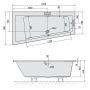 Polysan Andra L Slim akril kád 180x90x45 cm, balos, fehér 72872S