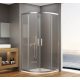 Sapho Bruckner Borg íves zuhanykabin 90x90x195 cm átlátszó üveg, króm profilszín 751.090.1