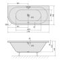 Polysan Viva aszimmetrikus akril kád 175x80x47 cm, jobbos / szürke 78119.30