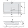 Polysan Deep szögletes mély akril zuhanytálca lábszerkezettel 120x75x26 cm, előlap nélkül, fehér 78796