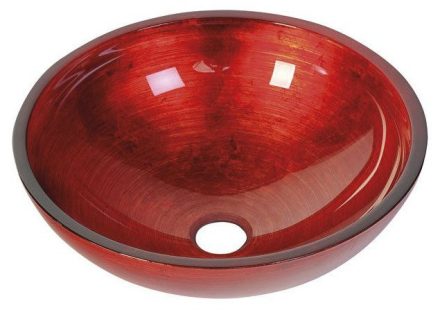 Sapho Murano Rosso üvegmosdó 40x14 cm, piros AL5318-63