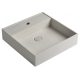 Sapho Quadrado beton mosdó lefolyóval 46x46cm, fehér homokkő AR469