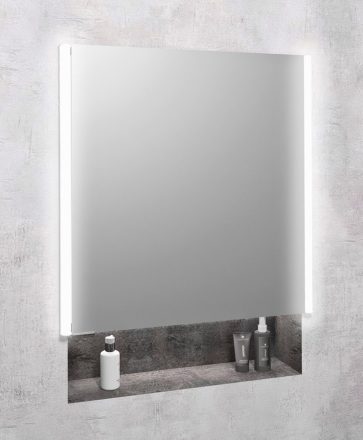 Sapho Integra LED-es falba építhető tükrös szekrény 65x70x16,5 cm, jobbos/balos kivitel, szürke IN065