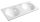 Sapho Juno öntött márvány dupla mosdó 100x47 cm, fehér JU100