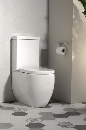 Sapho Kerasan Flo monoblokk WC alsó/hátsó kifolyással, tartállyal, mechanikával, fehér WCSET11-FLO