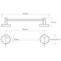 Bemeta Omega fali törölközőtartó 355x55x65 mm, króm 104104012