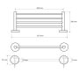 Bemeta Omega törölközőtartó polc 655x55x200 mm, króm 104105082