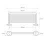 Bemeta Omega törölközőtartó polc 655x55x215 mm, króm 104205082