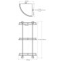 Bemeta Omega többszintes sarok üvegpolc 355x660x270 mm, króm 104202152