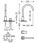 Tres Cuadro Exclusive 2-lyukú mosdó csaptelep Rozsdamentes Acél hatású 00610503AC