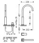 Tres Cuadro Exclusive magasított 2-lyukú mosdó csaptelep Rozsdamentes Acél hatású 00610504AC