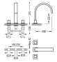 Tres Cuadro Exclusive 3-lyukú mosdó csaptelep Rozsdamentes Acél hatású 00810501AC