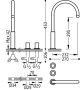 Tres Study Exclusive pultra szerelhető magas mosdó csaptelep, Fekete Bronz 06110502KMB