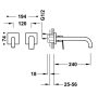 Tres Project egykaros fali mosdó csaptelep, Fekete Bronz 21130002KMB