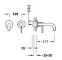 Tres Study Exclusive egykaros fali mosdó csaptelep, Fekete Bronz 26230001KMB