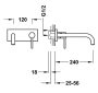 Tres Study Exclusive fali mosdó csaptelep, Fekete Bronz 26230012KMB