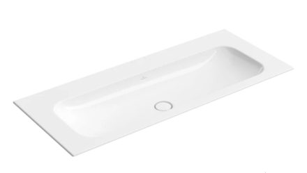 Villeroy & Boch Finion kerámia mosdó 120x50 cm, csapfurat és túlfolyó nélkül, CeramicPlus, alpin fehér 4164C3R1