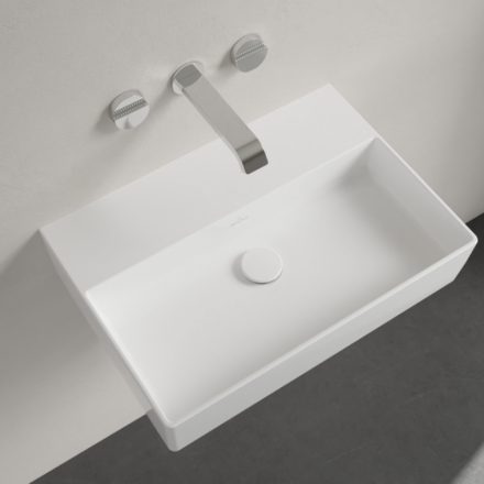 Villeroy & Boch Memento 2.0 Mosdó csapfurat és túlfolyó nélkül 60x42 cm, CeramicPlus felület, fehér alpin 4A2263R1