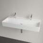 Villeroy & Boch Memento 2.0 Mosdó túlfolyó nélkül 100x47 cm, két csapfurattal, CeramicPlus felület, Stone White 4A22A1RW