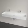 Villeroy & Boch Memento 2.0 Mosdó túlfolyó nélkül 120x47 cm, két csapfurattal, CeramicPlus felület, Stone White 4A22CGRW