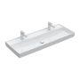 Villeroy & Boch Collaro Beépíthető mosdó 120x47 cm, 2 csapfurattal, CeramicPlus felülettel, alpin fehér 4A33C1R1