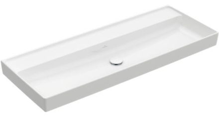 Villeroy & Boch Collaro Beépíthető mosdó 120x47 cm, CeramicPlus felülettel, csaplyuk és túlfolyó nélkül, stone white 4A33C3RW