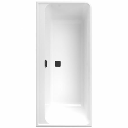 Villeroy & Boch Collaro Falhoz építhető balos akril fürdőkád 180x80 cm, matt fekete le és túlfolyóval UBA180COR9CLBCVN01