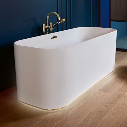 Villeroy & Boch Finion szabadonálló fürdőkád 170x70 Gold Design gyűrűvel, Emotion funkcióval, kőfehér UBQ177FIN7A300V1RW​