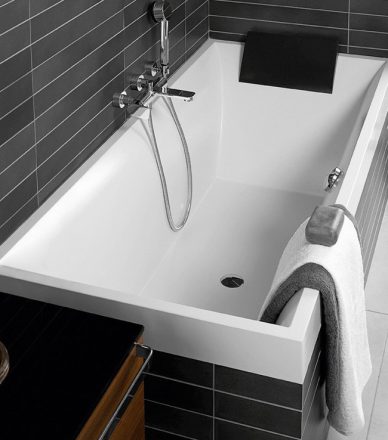 Villeroy & Boch Squaro beépíthető Quaryl fürdőkád 1700x750 mm, alpesi fehér UBQ170SQR2V-01