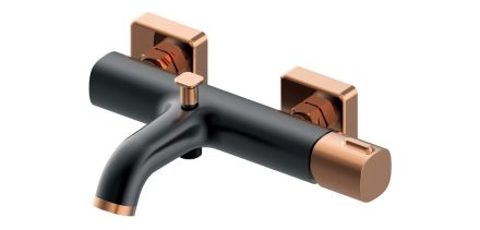 Wellis Meliora matt fekete/rose gold termosztátos kádcsaptelep ACS0311