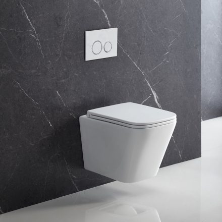 Wellis Aurora Tornado ultracsendes perem nélküli porcelán fali WC csésze 340x490, fehér WF00177